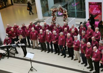 The Valentine Event in the Broad St. Mall on Saturday.

The Reading Male Voice Choir perform.