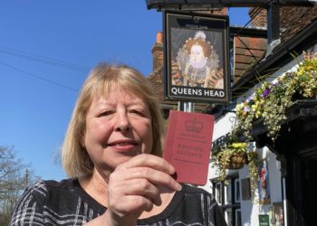 The Queen's Head landlady Carol Williams is hoping to reunite a 1967 driving licence with its owner Picture: Phil Creighton