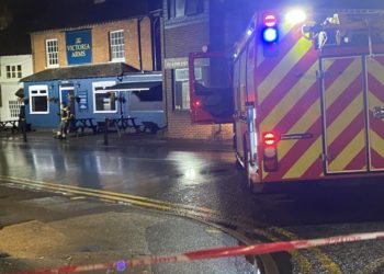 Fire crews put out a blaze at The Victoria Arms in Easthampstead Road in Wokingham Picture: Phil Creighton