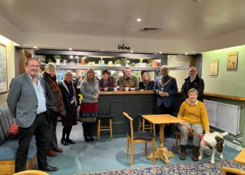 The Earley town mayor, Earley town councillores and the town clerk celebrate the launch of the The Elizabeth Room. Picture courtesy of Earley Town Council