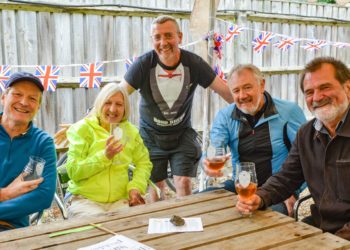 Bond Brews' Dean Bond (centre) will welcome people to his tap yard Picture: Steve Smyth
