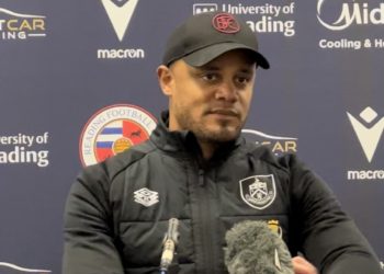Vincent Kompany's Burnley will equal Reading's record 106 points if they win their remaining five Championship matches. Picture: Ji-Min Lee