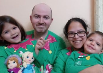 Su and James Clements with their family. They are raising funds for Dingley's Promise at Wokingham's May Fayre on Monday