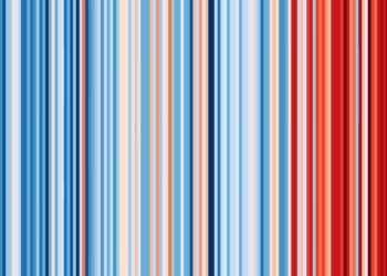 ON THE RISE: These climate stripes show temperature changes in Berkshire since 1863. Picture: University of Reading