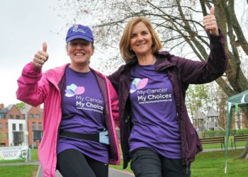Some raised money for their chosen charities at the Wokingham Walk at the weekend. Julie Pizzey and Maeve Coupe, were walking for a cancer charity. Picture: Steve Smyth.