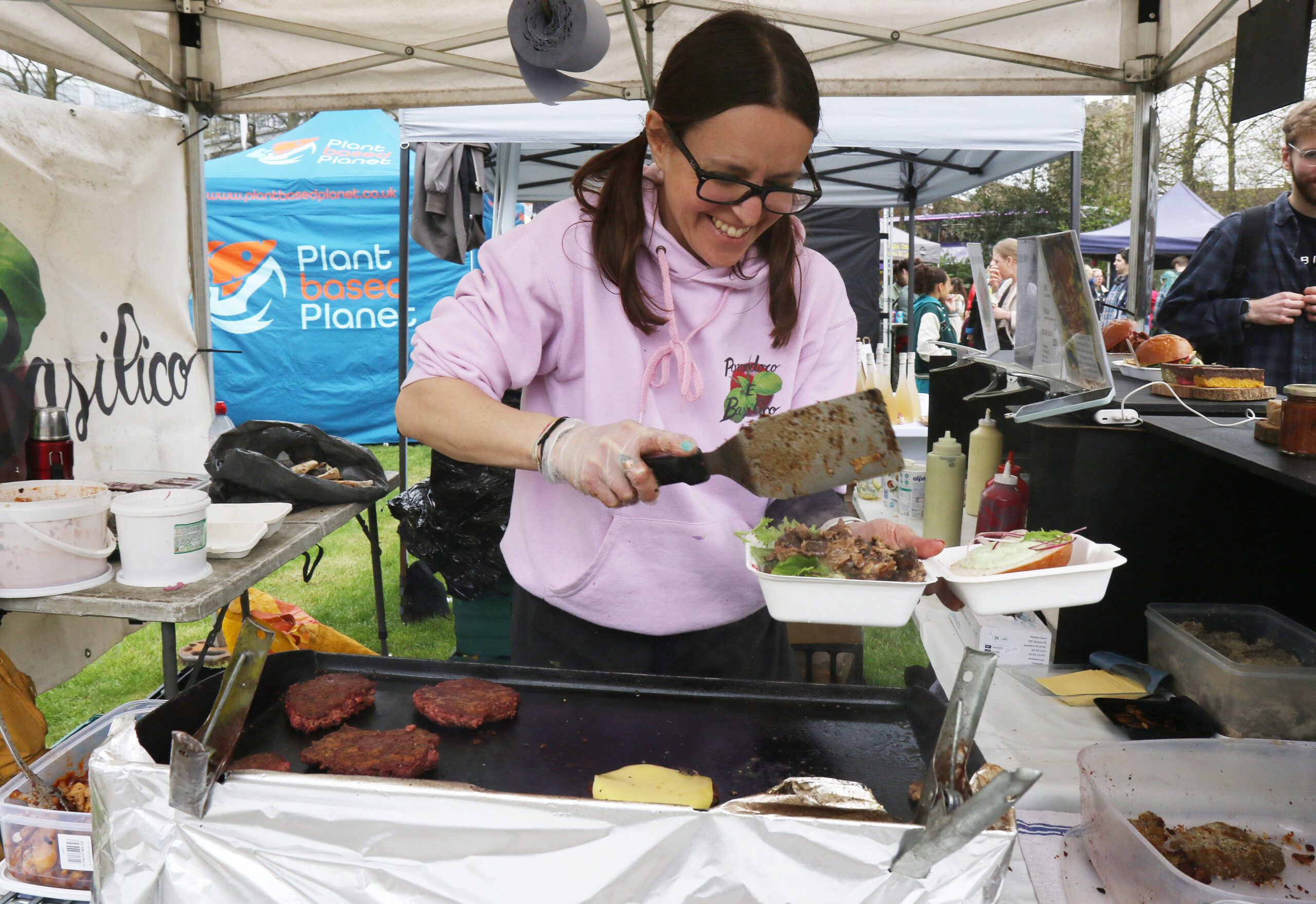 Reading Today 22nd April 2023; Reading Vegan Fiesta at Forbury Garden; Pomodoro E Basilico