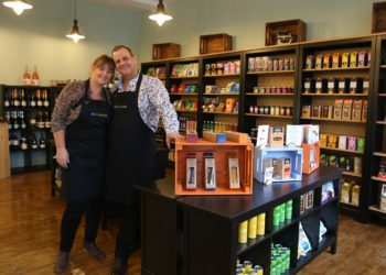 Phil and Julia Edgecombe from Phil's Good Food at the store's launch in 2020 Picture: Jess Warren
