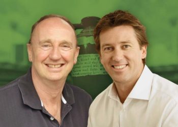 Test Match Special Live: The Ashes saw Jonathan Agnew (left) and Glenn McGrath (right) sit down for an evening of stories and insight. Picture: The Hexagon