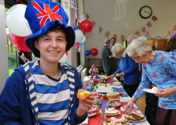 Parishioners enjoyed dressing in red, white and blue for the Coronation celebrations in Wokingham. Picture Steve Smyth