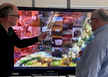 Individual photos were visible using the interactive screen. Picture: Shinfield Parish Council