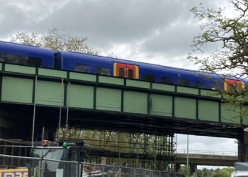 The rail bridge has benefitted from cleaning and paint work Picture: Emma Merchant
