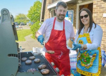 St. Mary's Church Fete in Winnersh  in 2018 saw Simon and Hillary Pointer in the charge of the barbecue Picture: Steve Smyth