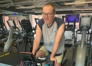 Mr SMith will be cycling the equivalent of more than 870 miles using his home exerccise bike and facilities at a nearby gym. Picture: Courtesy of Berkshire Vision
