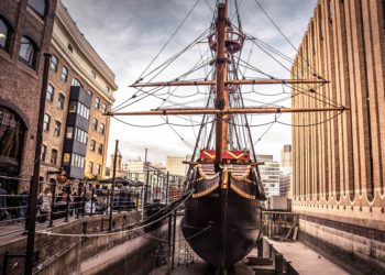 The Golden Hinde Museum, a replica of Sir Francis Drake's famous sailing ship moored in central London, is offering schools the chance of an educational visit with a competition event celebrating its 50th year. Picture: Courtesy of The Golden Hinde Museum