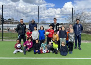 Reading midfielder Cesare Casadei dropped in to Ranikhet Academy during the Easter holidays. Picture: Select Car Leasing