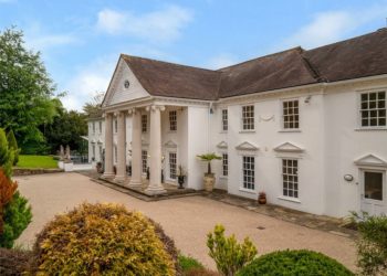 Aerial view of the property, including the glass pyramid on the right of the house. Picture: With kind permission from Fine & Country Estate Agents