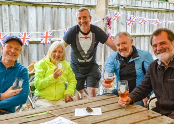Bond Brews' Dean Bond (centre) will welcome people to his tap yard Picture: Steve Smyth