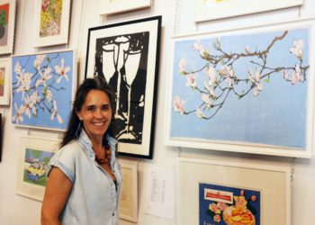 Emily Gillmor showcased her printmaking pieces. Picture: Dijana Capan/DVision Images