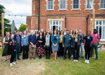 A PLACE TO THRIVE: University staff with sanctuary scholars and local external partners. Picture: University of Reading