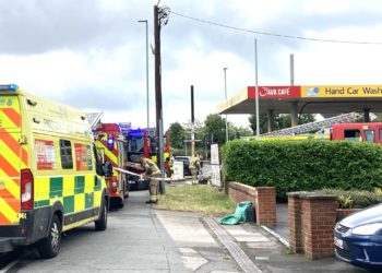 Fire crews have been called to deal with a blaze at Winnersh Crossroads this morning. Picture: Emma Merchant