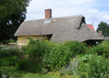 Leagrave Cottages, seen from in their garden