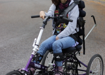 Kitty Holmes will walk, swim and cycle to raise money for BFTF+ to support disabled young people. Picture courtesy of BFTF+