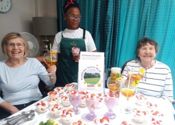 Residents and staff at Austen House enjoyed strawberries and cream as part of their Wimbledon day
