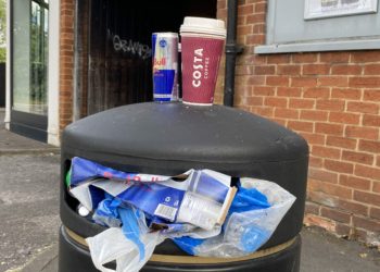 An overflowing bin in Woodley Picture: Phil Creighton
