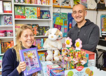 Blueberry Toys in Denmark Street has closed. Pictured are owners, Sally and Rob Brown on its opening day Picture: Steve Smyth