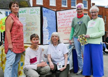 Extinction Rebellion supporters carried out a survey in Wokingham Market Place on Sunday.