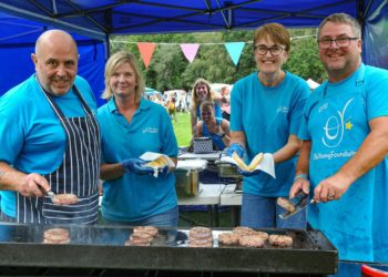 The Ollie Young Summer Fun Day on Sunday.Mark, Lisa, Sarah and Simon (Ollie's dad) on the BBQ.