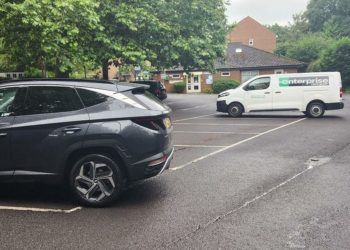 Alan Hilton was given a parking ticket for illegal parking in Polehampton Close car park in Twyford ... the traffic wardens who gave him the fine were also parked illegally PIcture: Alan Hilton