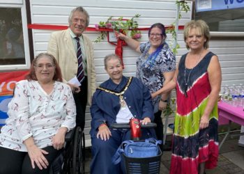 From left: Caroline Collins, Maurice Monk, Cllr Beth Rowland, Cllr Sally Gurney and Sue Jackson at the launch of the Wokingham In Need Community Garden in Wokingham Hospital Picture: Phil Creighton
