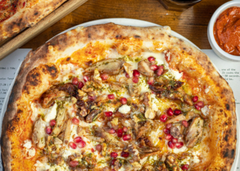 The chicken shawarma pizza, winner of Frano Manco's 2022 sourdough September contest. The firm is now looking for a new winner, which will go on sale in its restaurants in March next year