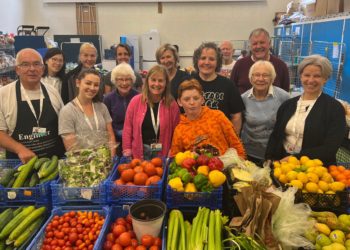 SHARE Wokingham, founded by Claire Revie (front right) now has 15 sites, including one of its newest locations in Arborfield, which is organised by Susan and Clive Tyldesley. Picture: Ji-Min Lee