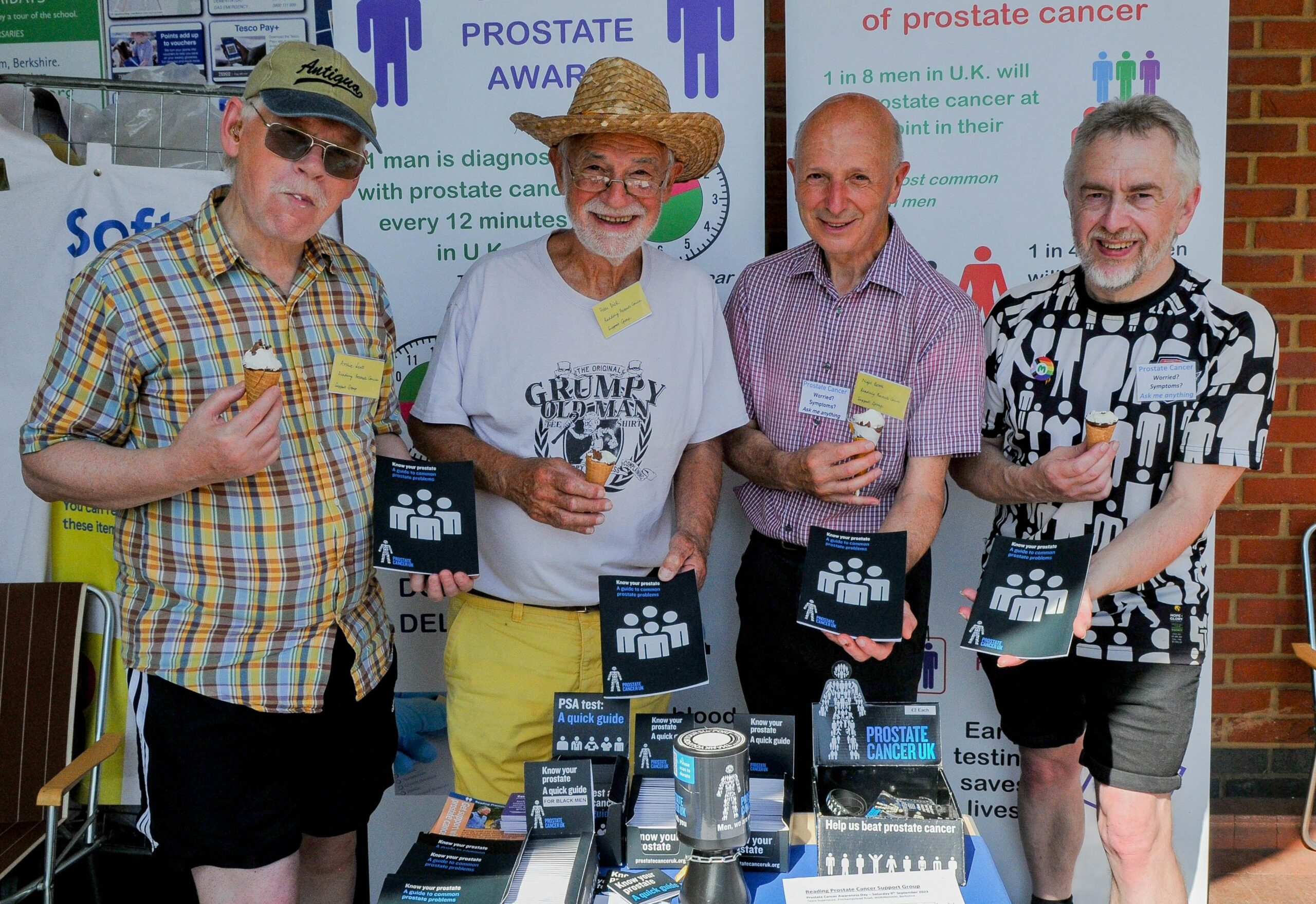 Members of the Reading Prostate Cancer Support Group held an Awareness Day outside Tescos in Wokingham on Saturday. Picture: Steve Smyth