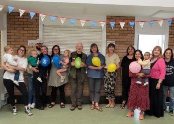 Members of the 4321 toddler group at Wokingham Baptist Church celebrating its 30th birthday