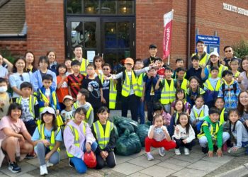 Children from Trinity Church in Lower Earley took part in a litter picking effort to keep their town tidy. Picture: Trinity Church.