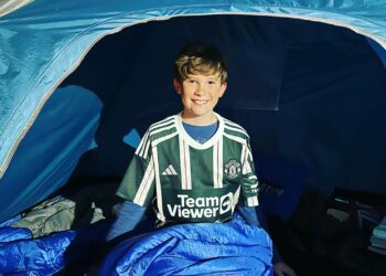 Dexter Rozier, 11, on the penultimate sleep of his 100-night challenge. Picture: Sam Rozier