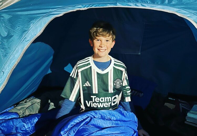 Dexter Rozier, 11, on the penultimate sleep of his 100-night challenge. Picture: Sam Rozier