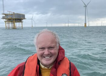 Clive Jones visiting wind farms in Kent.