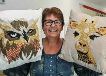 Cushions with a twist were showcased by Lyn Seager.