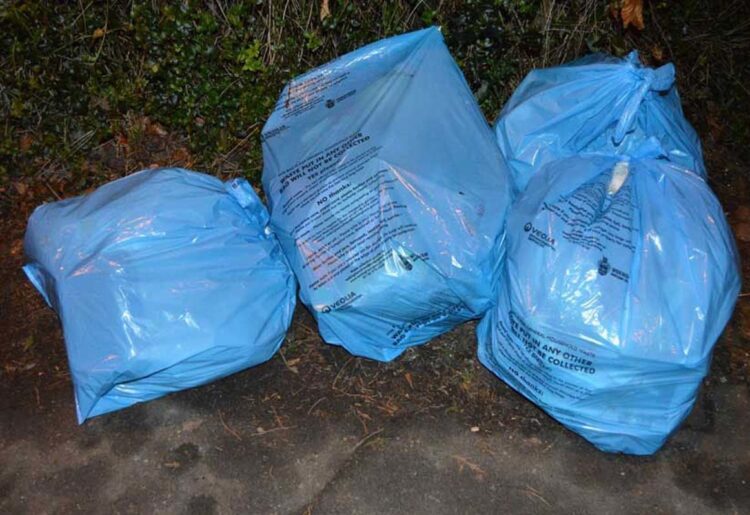 Refuse collectors were caught mixing the contents of green food waste and blue general waste bin bags. Picture: Phil Creighton