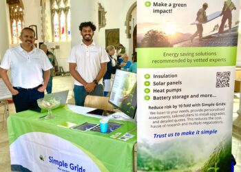 Simanand Gandhi-Jeyaraj (left) and colleague recently took part in All Saints Church's Earth Fayre, an event designed to share green initiatives in and around Wokingham. Picture: Emma Merchant