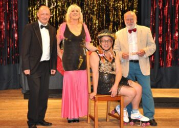 The Cast of Twyford Drama's play Little Grimley Presents - Strictly Sex Factor on Ice