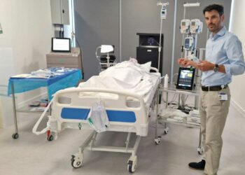 Simon Nobel-Clarke, marketing leader at BD, demonstrates the useful equipment the company manufacturers and its practical applications. Picture: BD
