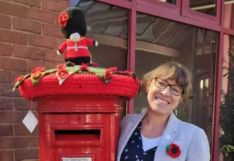 Gaynor with some of the Hookers' yarn creations in Wokingham. Picture courtesy of Gaynor White