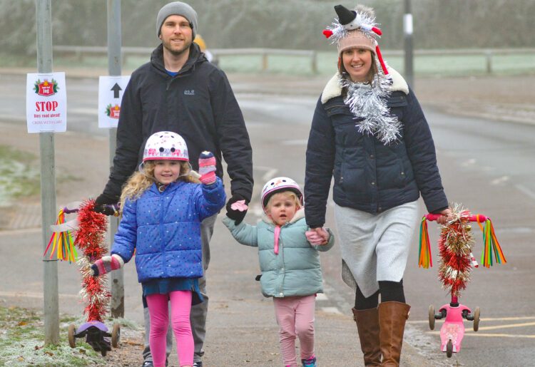 The Jingle Bells Jog at Emmbrook Primary School on Sunday.