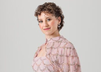 Dalia Ismail wearing a pink beaded gown by designer Raishma for the Breast Cancer Now fashion fundraiser. Photo credits: Sanjay Jogia.