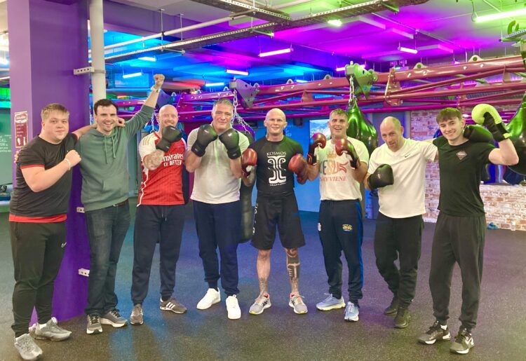 Tony Attwood, Paul Blair, Danny Williams and a group of Hope And Vision Community residents worked out in Wokingham's BXGFIIT in preparation for their Lake District challenge to raise money for the charity. Picture: Emma Merchant